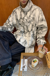 1110-J129-P120  秋季宽松休闲短款扎染冲锋衣夹克外套（已下架）图片
