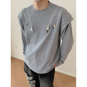 1110-YU098-P125 卫衣2025新款春秋季设计感小众宽松休闲套头圆领,男装卫衣,星座1110