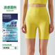 女高弹力裸感瑜伽打底裤 夏凉感透气运动四分裤 高腰蜜桃臀健身短裤