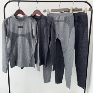 中领防风徒步滑雪打底保暖运动速干长袖长裤套装高弹健身瑜伽服女