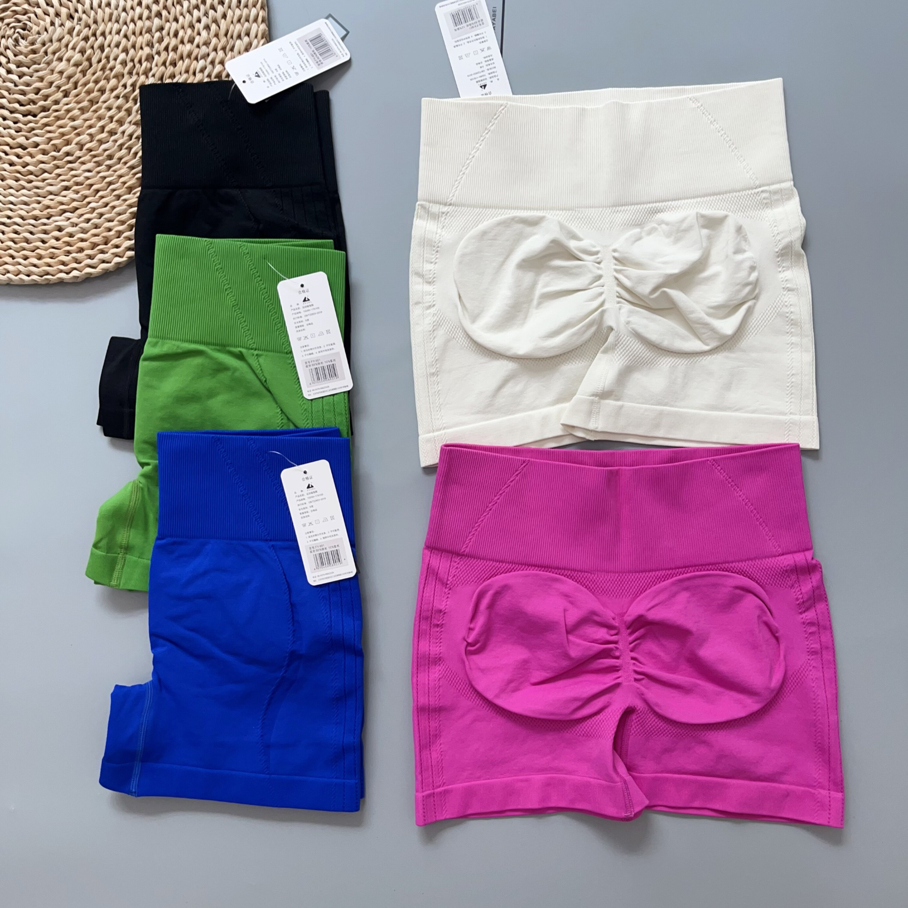 质感好厚实健身短裤高腰收腹蜜桃臀紧身运动三分裤跳操瑜伽热裤女