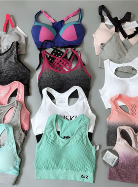 库存处理 超值中高强度防震运动文胸健身房瑜伽内衣女无钢圈bra