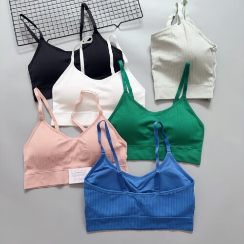 舒适型 低强度防震无钢圈细带美背bra打底吊带瑜伽服运动休闲内衣