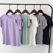 健身衣 轻薄透气运动休闲女宽松跑步跳操瑜伽短袖 专业速干T恤 夏季