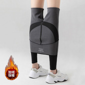 紧身外穿高腰收腹运动休闲瑜伽裤 加绒加厚秋冬保暖鲨鱼裤 女打底裤