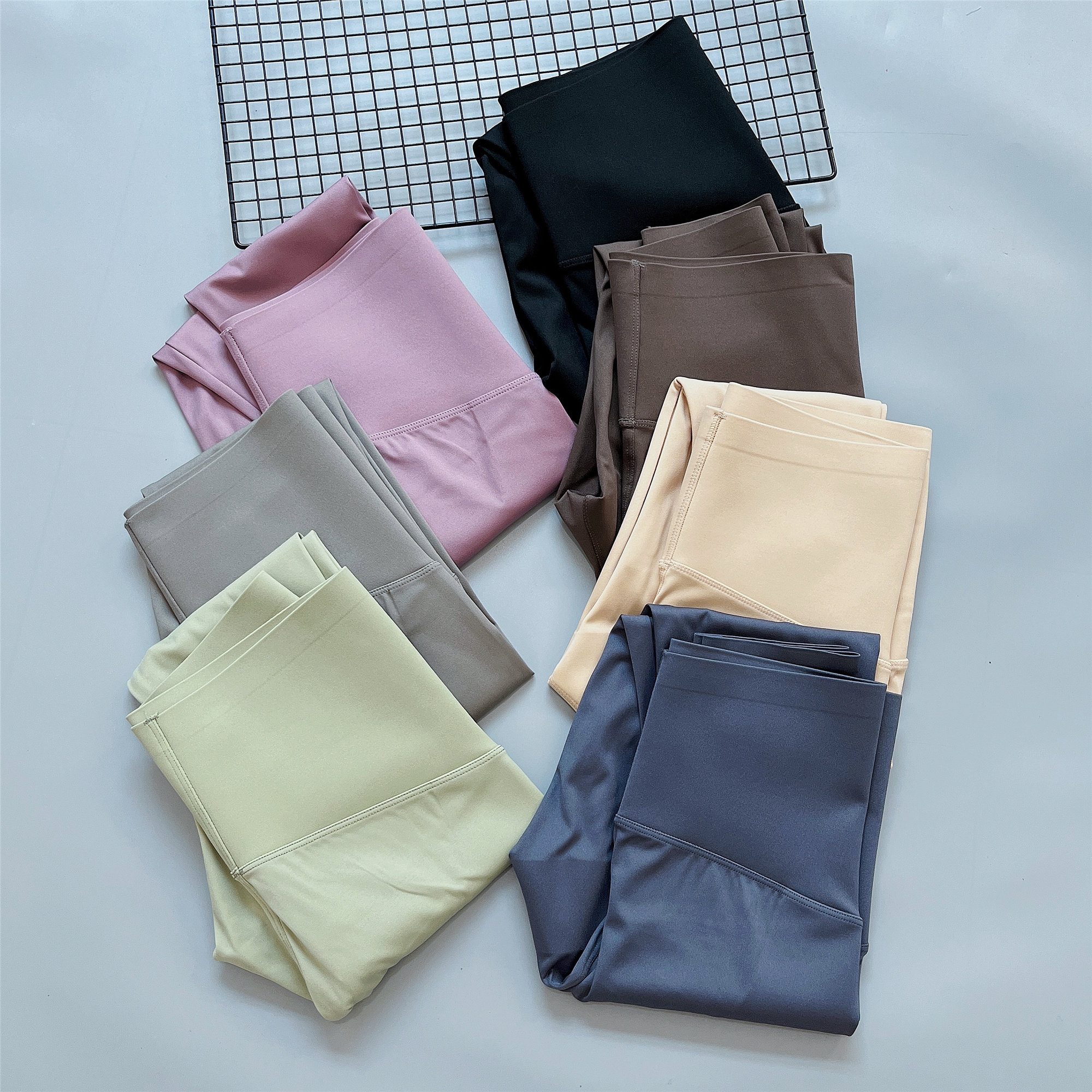 糖果色女式外穿紧身收腹提臀裤高腰收腹运动休闲瑜伽裤打底九分裤