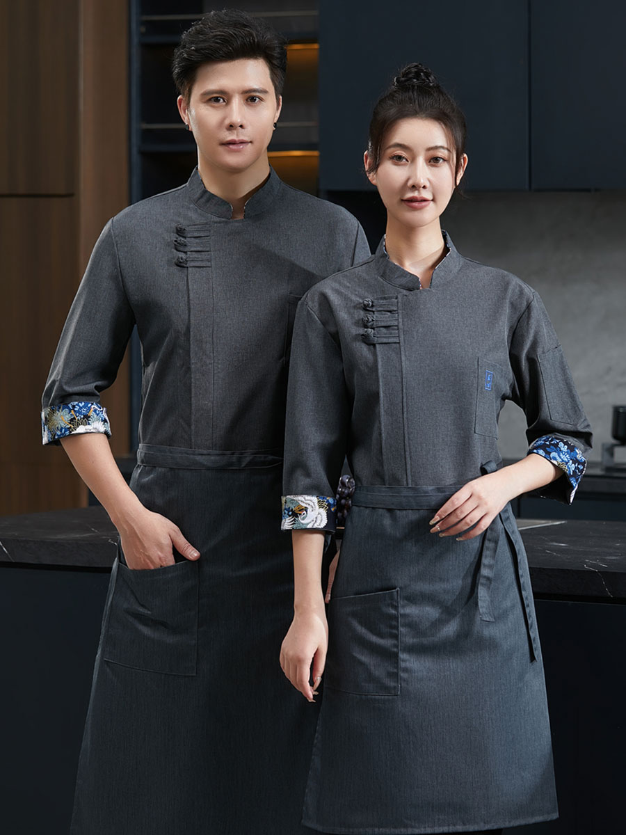 新品厨师工作服后厨衣服酒店快餐烘焙工作服可定制logo男女同款