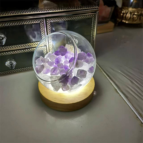无火香薰家用扩香水晶石容器瓶杯精油储物罐居家夜灯摆件玻璃器皿