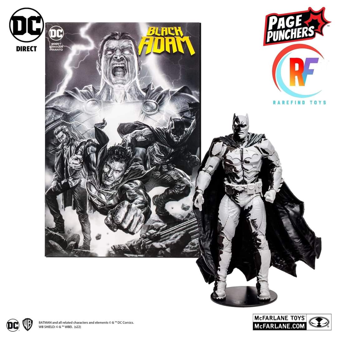 正版McFarlane麦克法兰漫画黑白蝙蝠侠 2022 SDCC限定连漫画