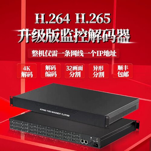百圣4K网络监控解码器32/36分割