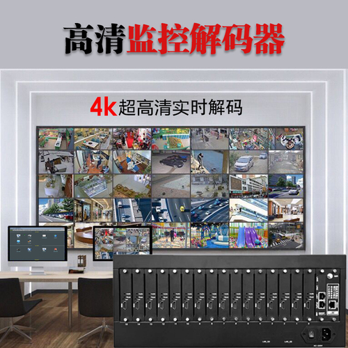 H265网络高清视频4K解码器监控数字矩阵兼容海康大华切换46816屏
