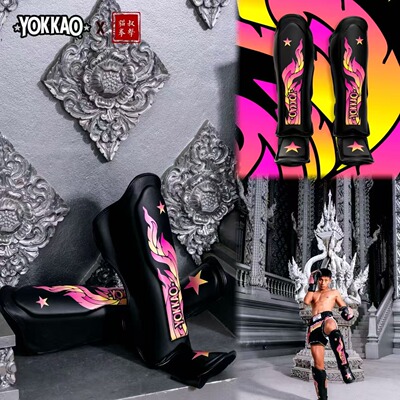 【泰国Yokkao】The Flame Shin Guards 泰拳散打搏击 筋骨 护腿