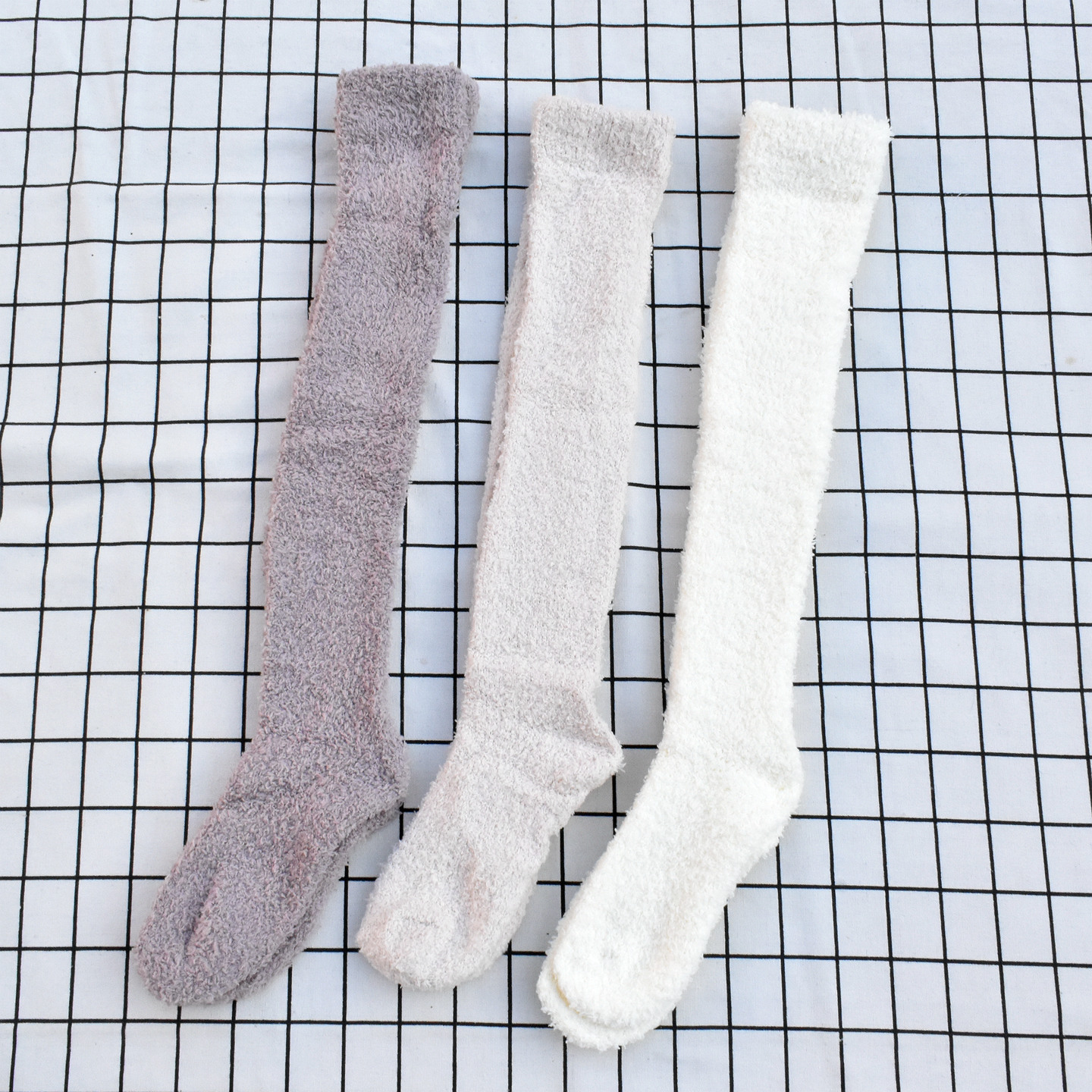 珊瑚绒小腿袜女袜长筒袜睡眠袜