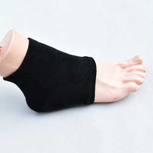 袜套护脚踝半截袜纯棉日单纯色黑色保暖护脚跟美甲运动袜套短袜