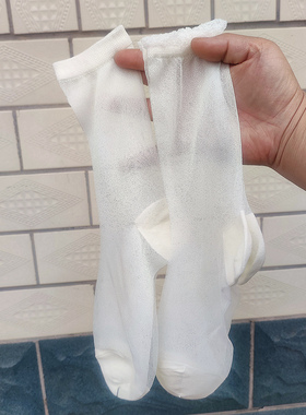 日单白色丝袜袜子夏薄款女中筒袜亮丝学院风金银丝花边袜芭蕾袜