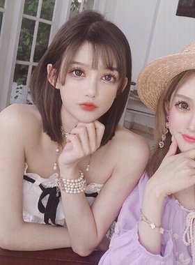 珍珠水钻项链龙心同款