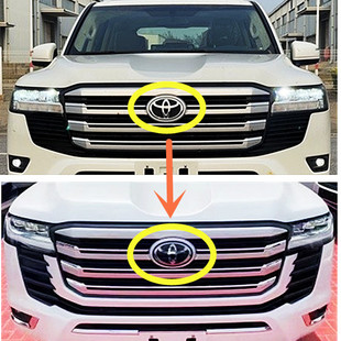 22-23款兰德酷路泽LC300前中网车标镂空标志改装饰高配水晶实心标