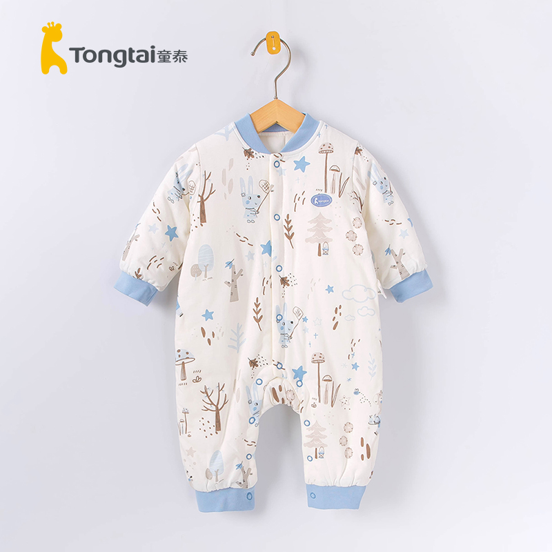 童泰秋冬季婴儿夹棉哈衣