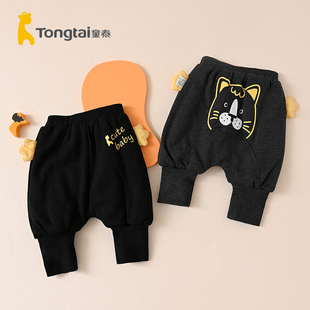 子宝宝休闲大PP裤 哈伦儿童保暖百搭靴裤 婴幼儿夹棉长裤 童泰秋冬季