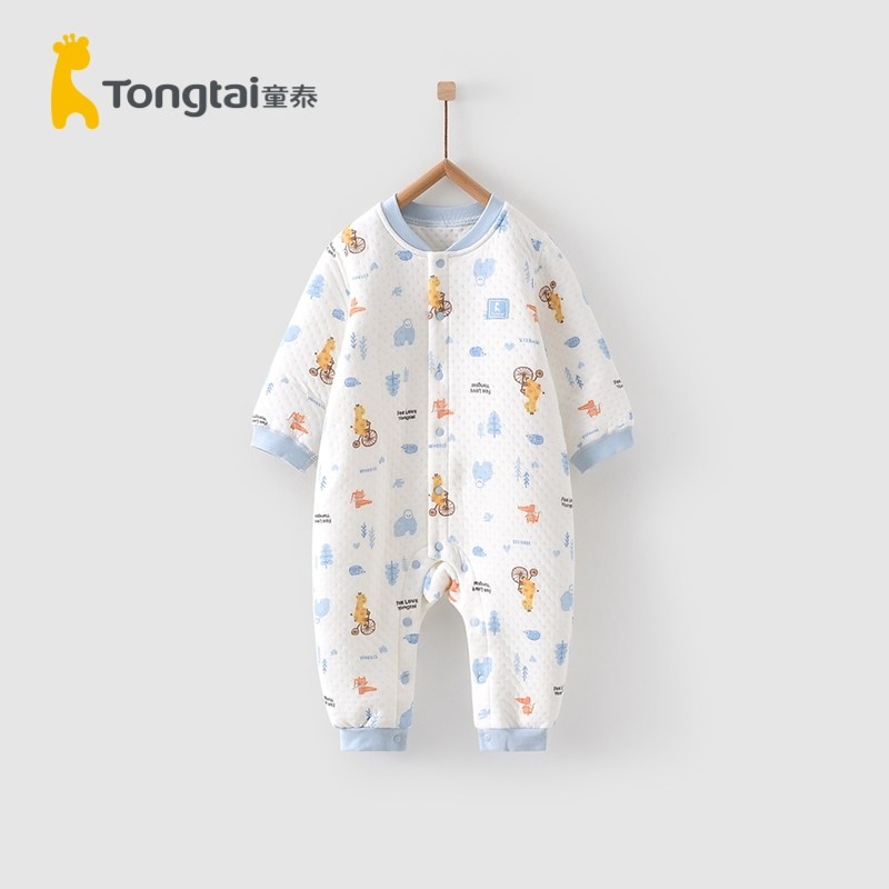 童泰秋冬季保暖加厚女孩子哈衣