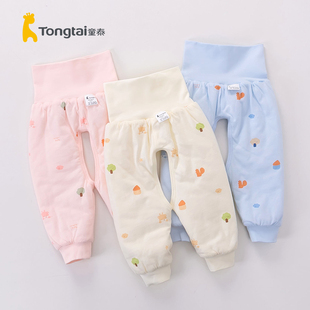 子婴儿保暖护肚开裆高腰裤 18个月 男女宝宝加厚夹棉裤 童泰秋冬季