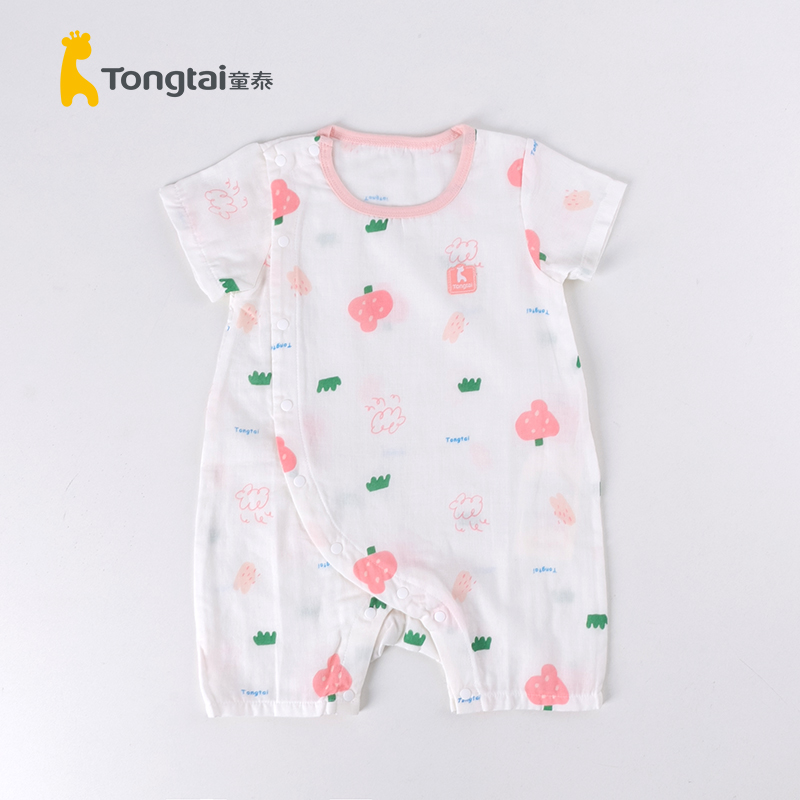 童泰夏季纱布短袖连体服