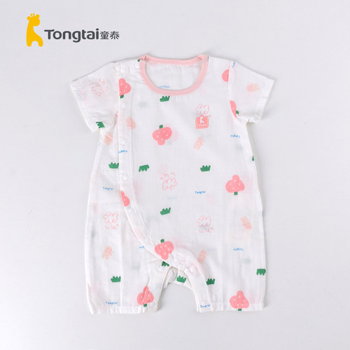 童泰夏季纱布短袖连体服