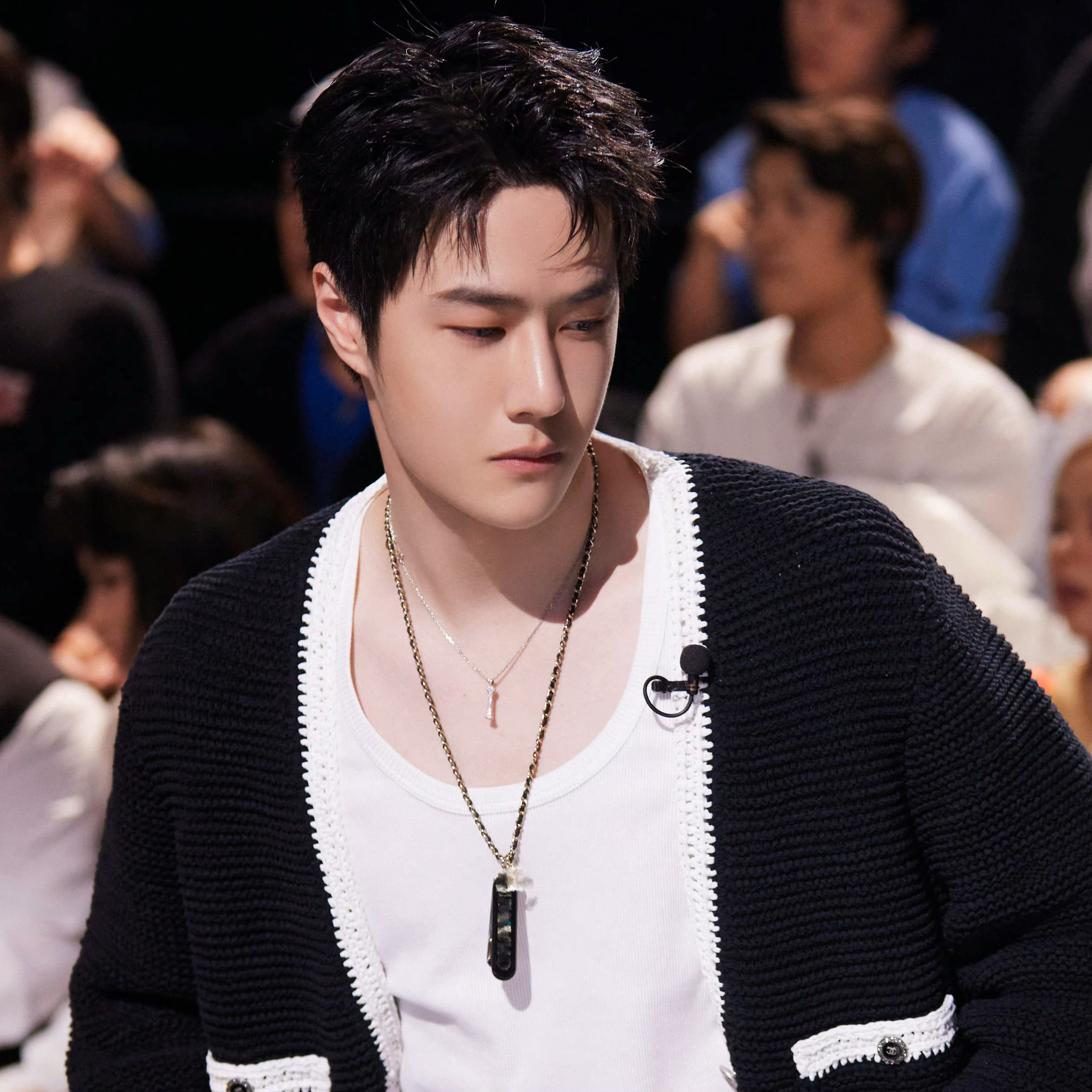 定制王一博同款吊牌小梳子项链长款毛衣链黄铜小羊皮链条男女