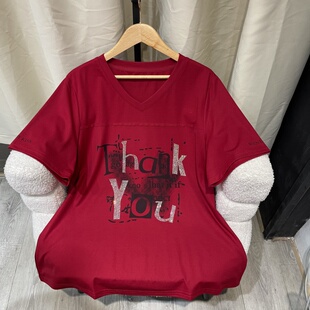 新款 大码 女装 PWD33046 衣长69 夏季 休闲宽松字母上衣 仅上衣