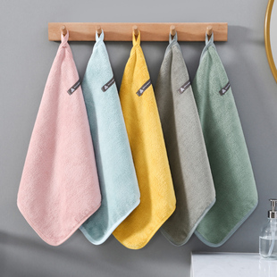 新款可挂式大号擦手巾家用吸水毛巾速干手帕柔软吸水亲肤婴儿手绢