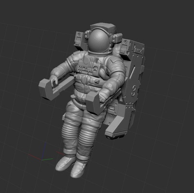 宇航员雕刻cnc3d打印stl文件max3d模型测试 雕刻 obj下载v3