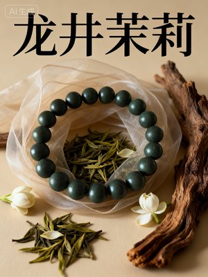 冷香龙井茉莉香珠手串天然花草合香持久留香新中式随身香薰男女款