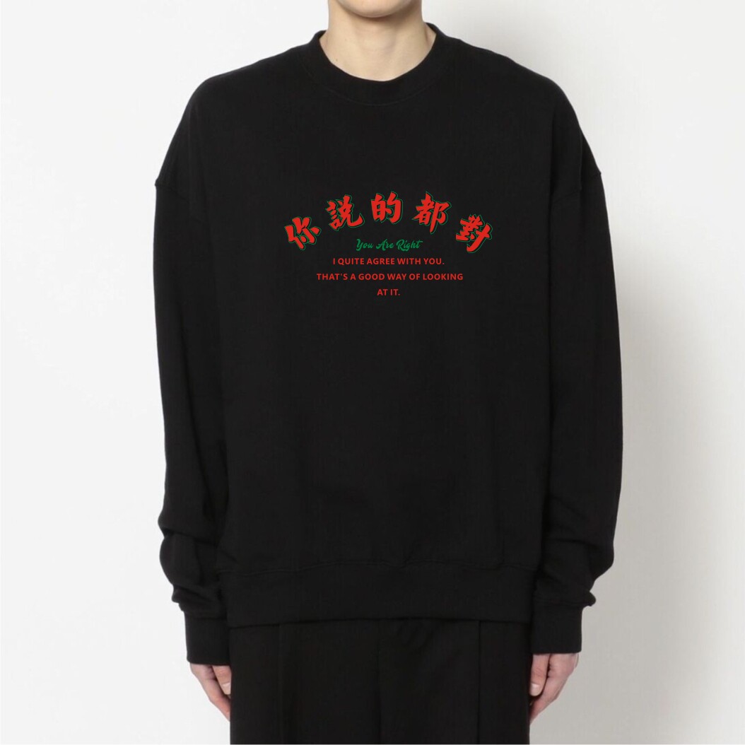 你说的都对抓绒宽松棉质休闲卫衣