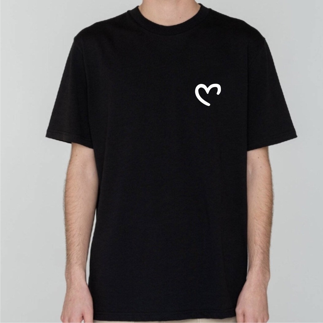 爱心短袖情侣装百搭打底衫T恤INS