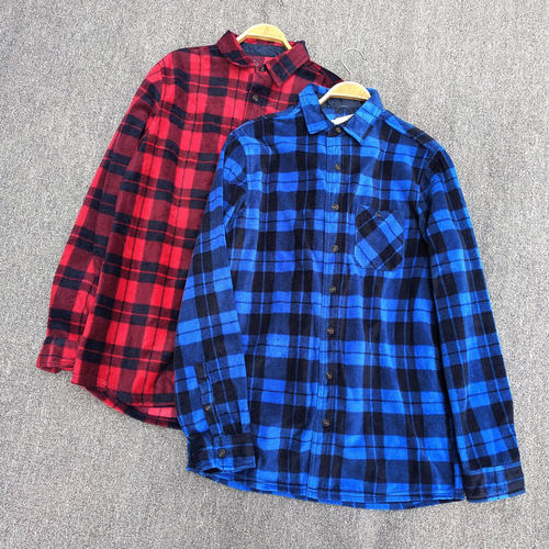 摇粒绒衬衫格子抓绒加绒男女大码