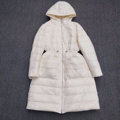 轻便羽绒服中长款连帽 抽绳束腰 宽松女款冬保暖Z050401 GC91