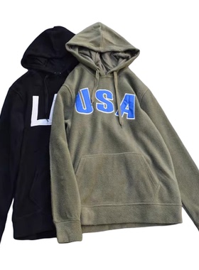 出口 摇粒绒厚实连帽卫衣加绒厚实抓绒衣 美式精工刺绣 X200207