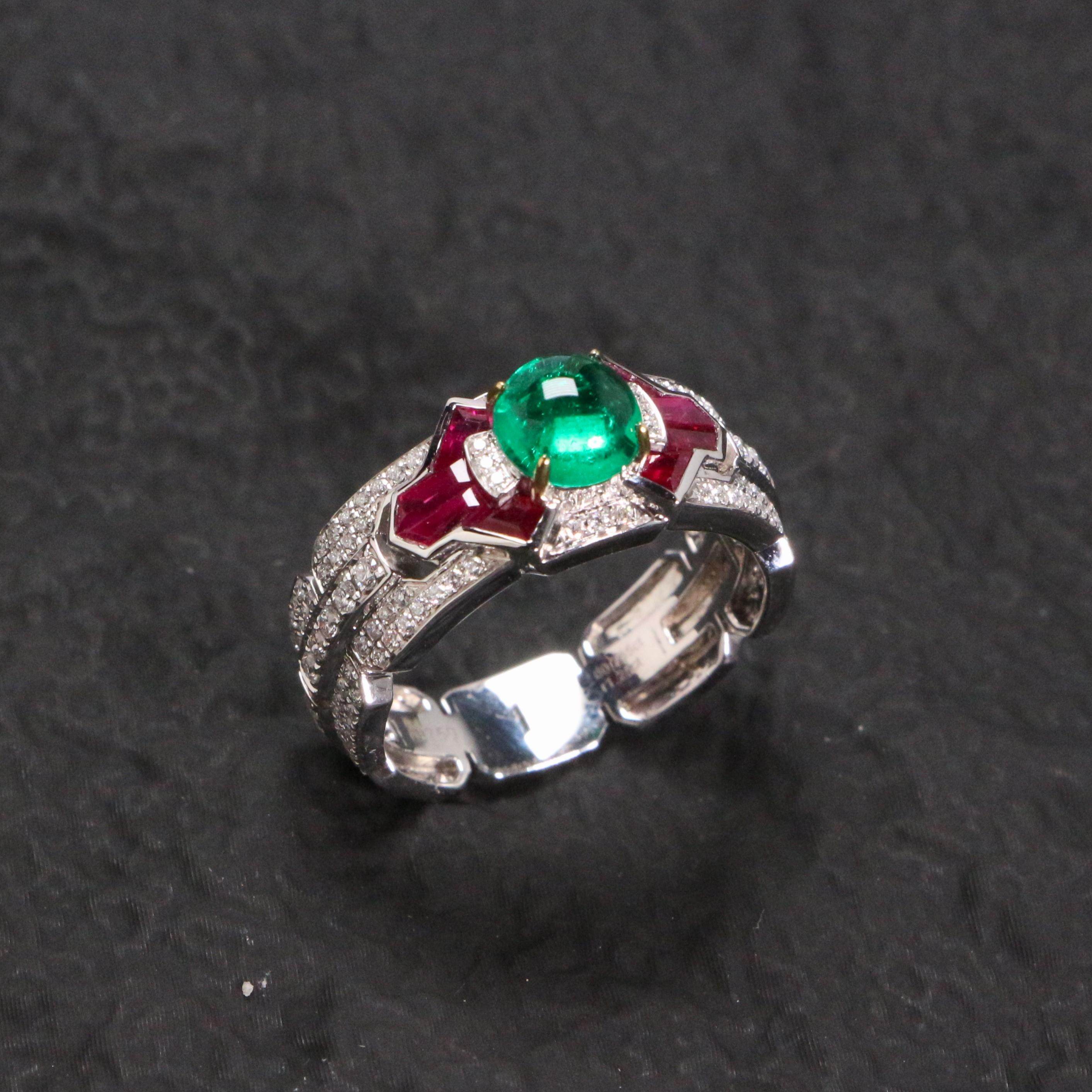 天然哥伦比亚木佐祖母绿宝石戒指 18K金钻石红宝镶嵌,珠宝/钻石/翡翠,手饰,淘宝优惠券,粉丝福利购,淘宝优惠卷