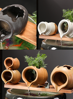 陶罐循环流水配件生态过滤DIY