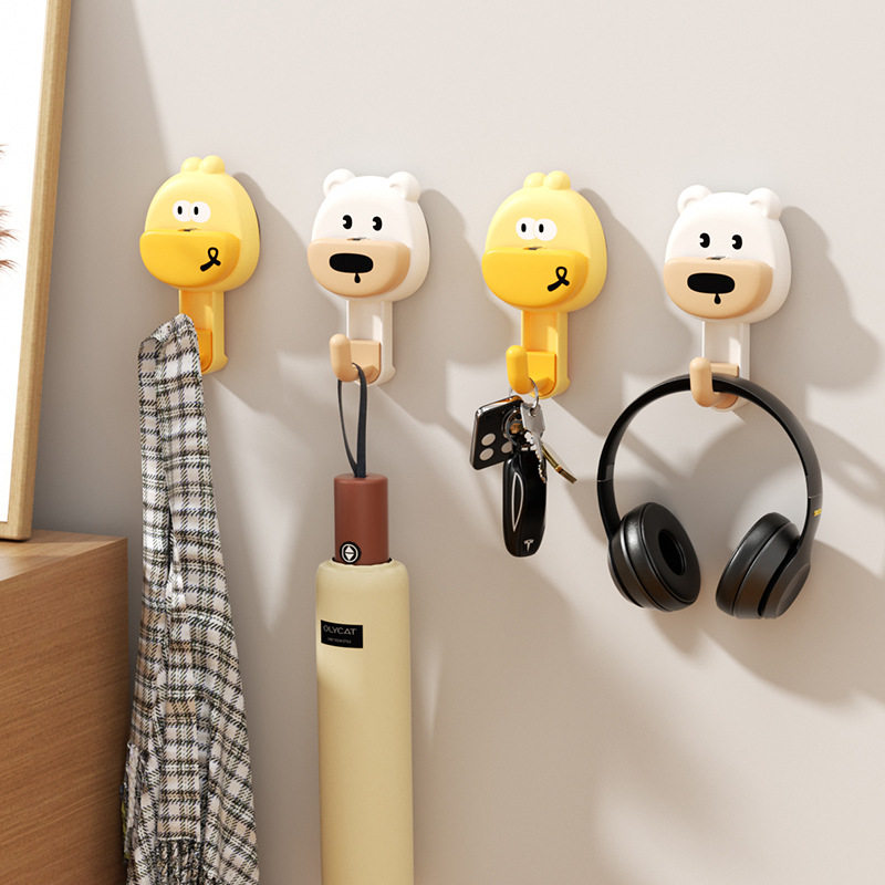 立体卡通吸盘挂钩真空免打孔装饰挂件衣帽粘钩门后厨房浴室挂钩