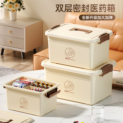 家庭装医药箱收纳箱家用加厚多层大容量超大号药品分类整理收纳盒