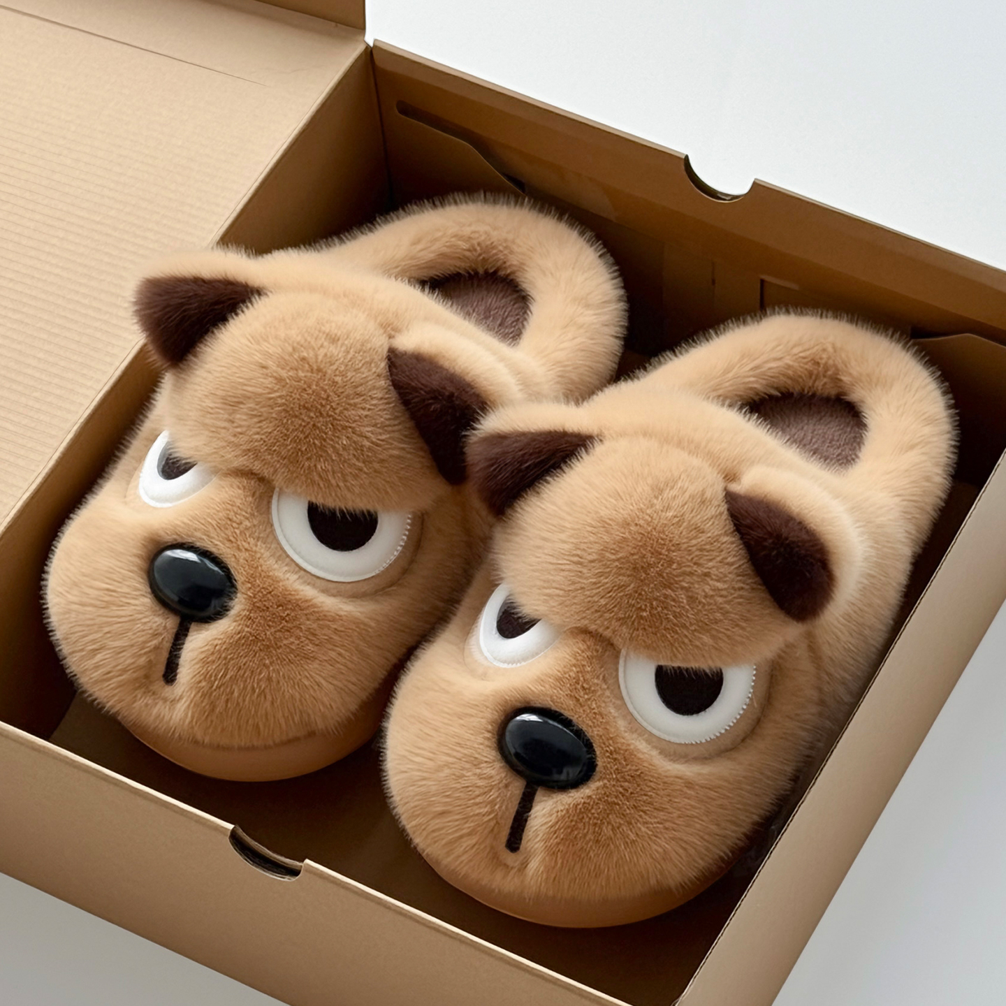 生气小狗棉拖鞋男士冬季2025新款毛绒保暖室内家居厚底棉鞋情侣款