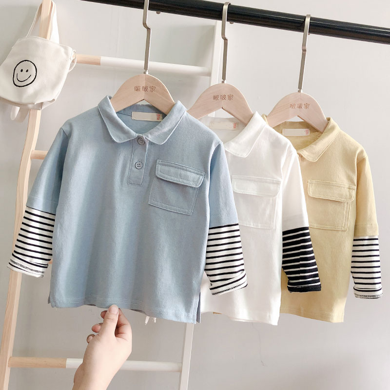 热销239件有赠品2019春秋装新款男童长袖翻领polo衫