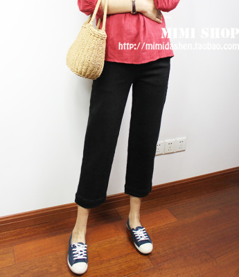 推荐款秋冬纯黑色加绒舒适牛仔裤