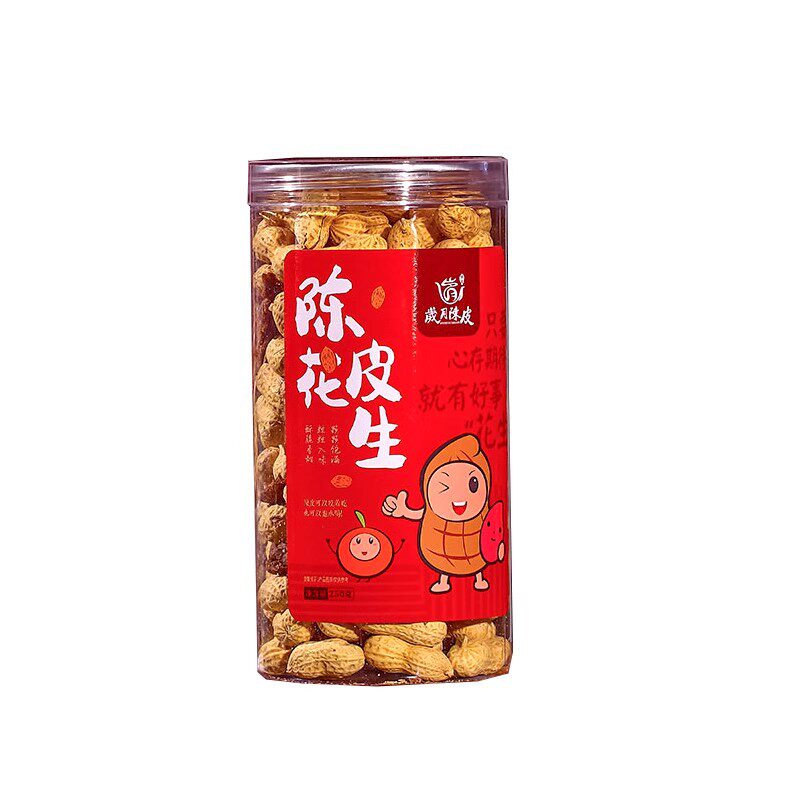 岁月陈皮花生小茶点新会陈皮花生带壳广东特产零食罐装炒货伴手礼