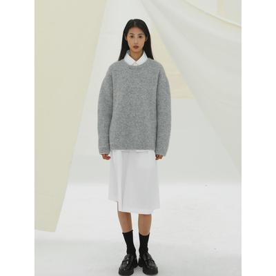 YOWSAH羊驼毛混纺V领针织上衣