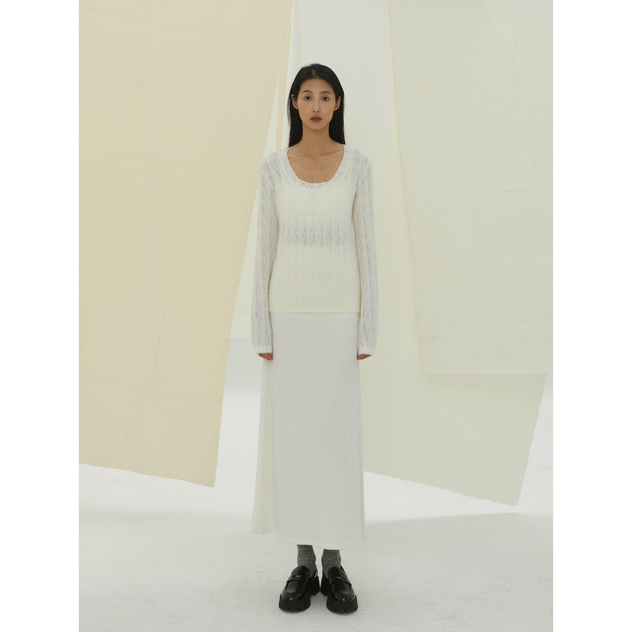 慵懒风镂空新款毛衣上衣YOWSAH24