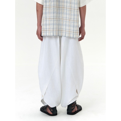 九分裤休闲裤YOWSAH法国麻