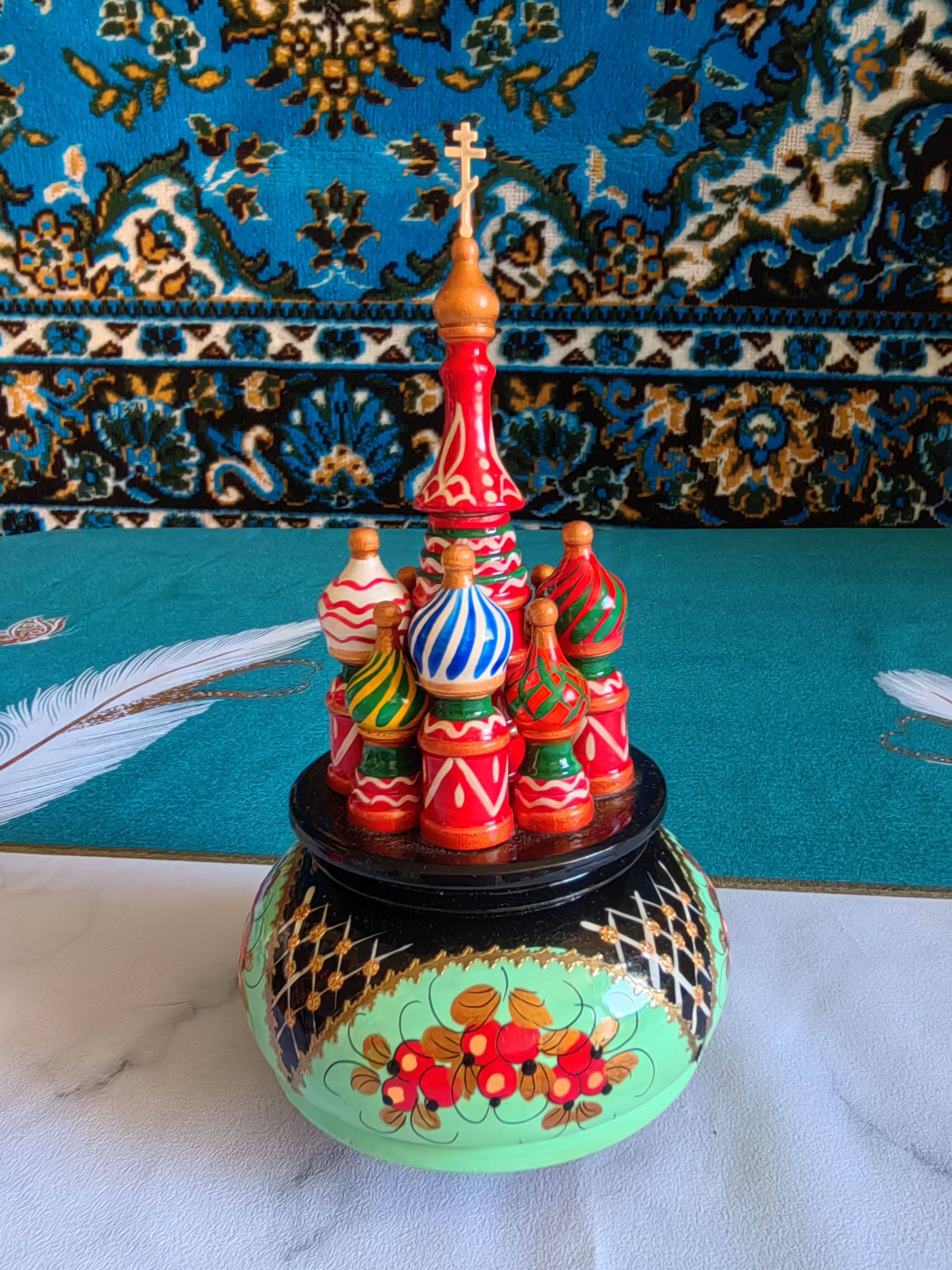 俄罗斯教堂歌曲莫斯科郊外的晚上音乐盒高22厘米