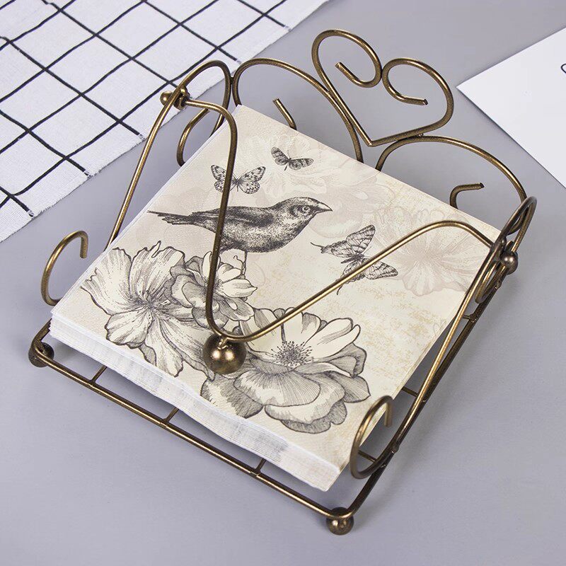 PomParty复古小鸟蝴蝶图案餐巾纸2层20张家用餐桌装饰纸巾面巾纸